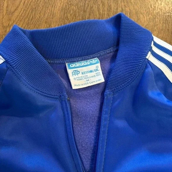 Rare Vintage 1980's Adidas Made in USA ATP Keyrolan Royal Blue 2pc Tracksuit Med - Picture 2 of 8